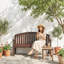 Outsunny 2 Seater Wooden Garden Bench with Armrest Carbonised Finish