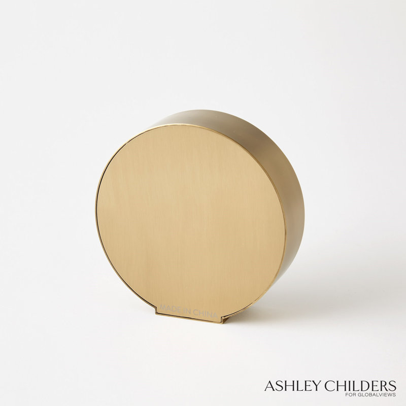 Mother Of Pearl Clock, Satin Brass