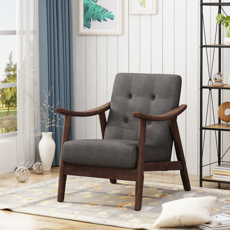 Lagunas 25.25Cm Wide Tufted Armchair, Dark Gray Fabric