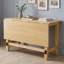 Table de salle à manger extensible à abattants en bois de style campagnard avec plateau en placage d'acacia pour petits espaces-405407944