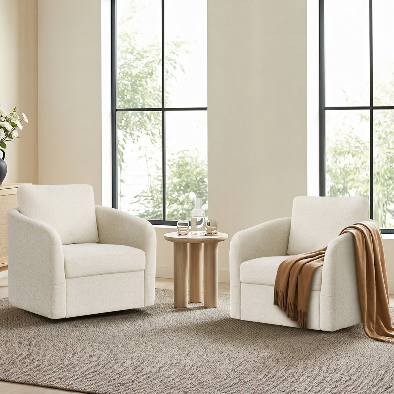Fauteuil pivotant rembourré 33 po, Beige