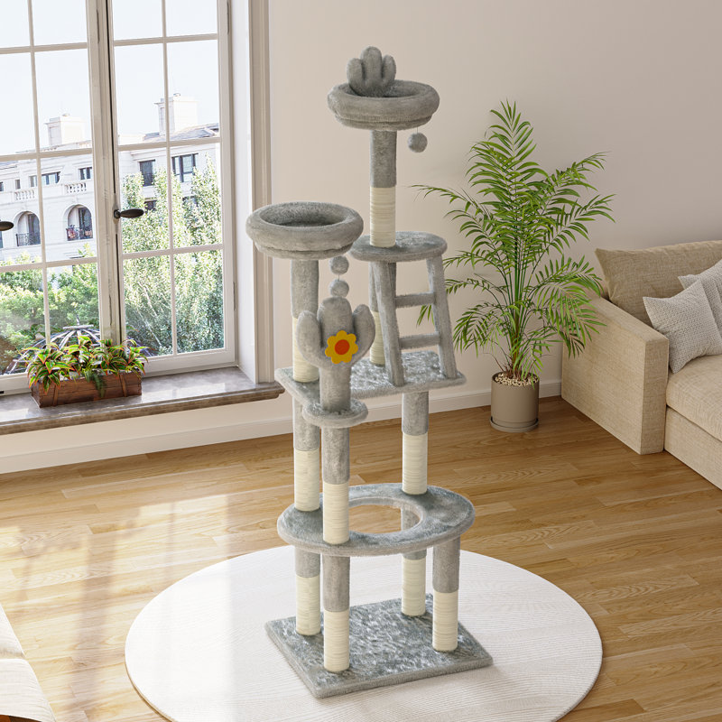 Tour pour chat 72 po Cactus 72 po, Gris