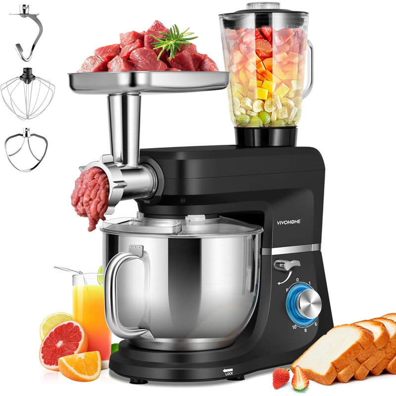 VIVOHOME 10 Speed 8.5 Quarts Stand Mixer Bowl Cover Mixer Accessory, Black