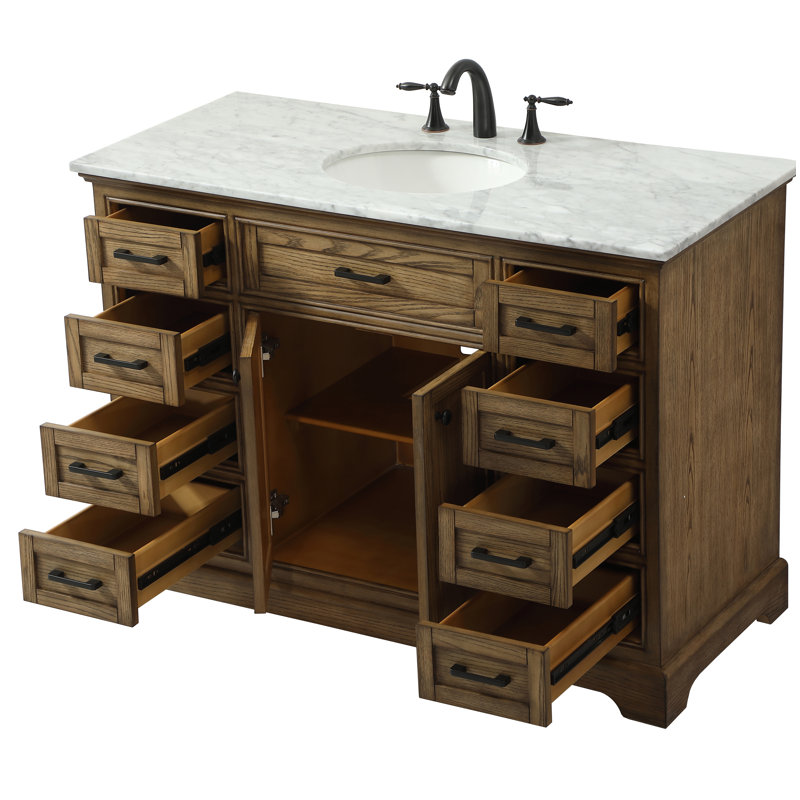 Ensemble de meuble-lavabo simple 48 po Hermes, Brun foncé