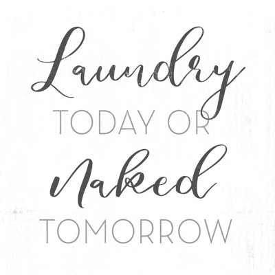 Laundry Today or Naked Tomorrow 1 Piece Wrapped Canvas Wall Art