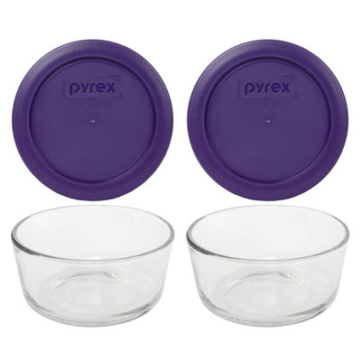 Pyrex 7200 Glass Bowls & 7200-PC Matching Lids