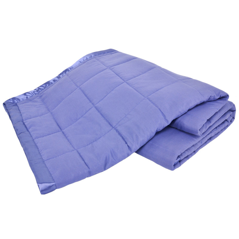 Quilted Throw Blanket, Queen, Med Blue