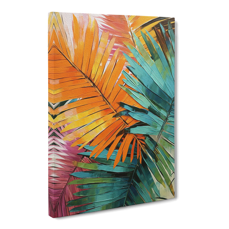 Palm Leaf Expressionism - Wrapped Canvas, 60cm H x 40cm W x 3cm D