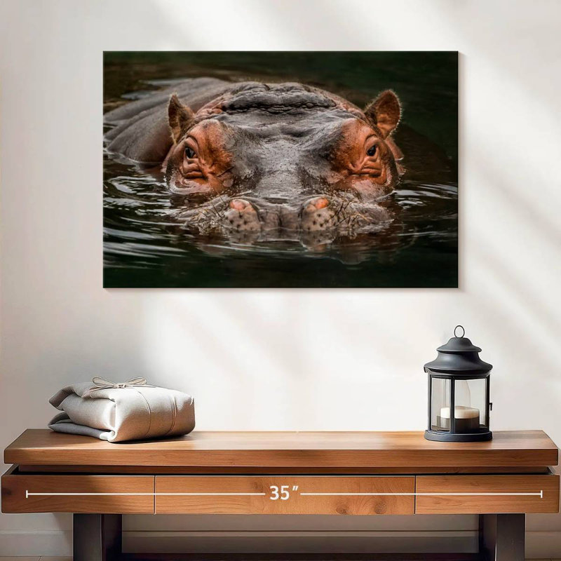 Brampt Submerged Hippo, 16" H x 24" W