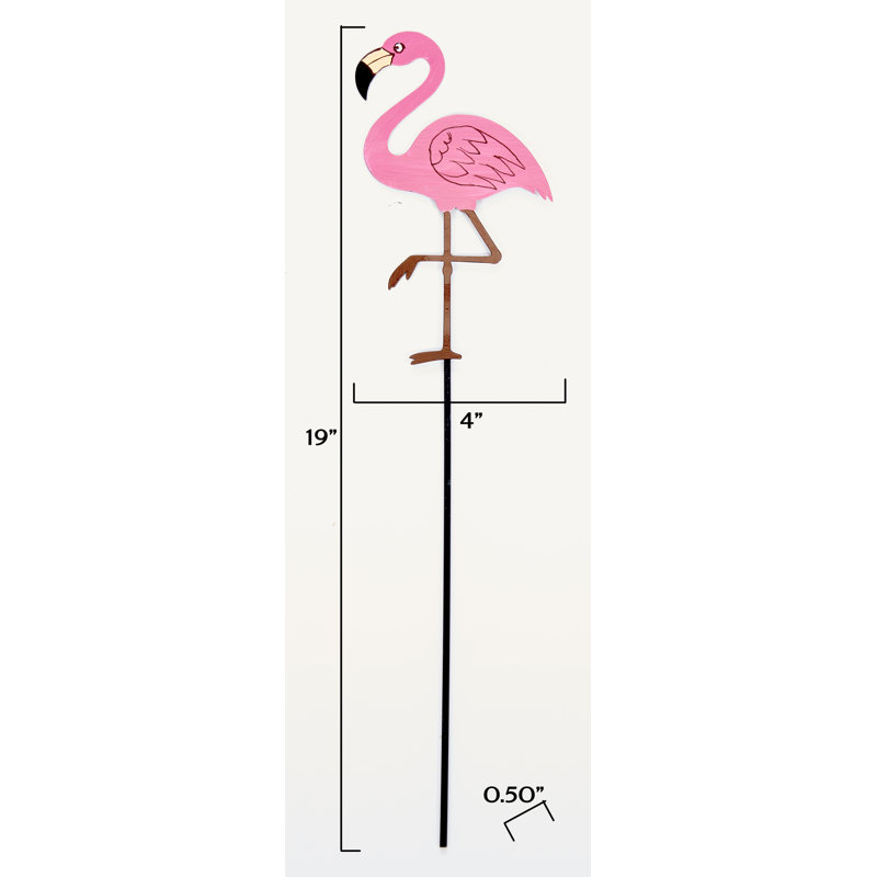 Piquet de jardin 19 po flamant rose