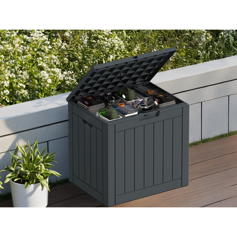 Outdoor Deck Storage Box – 28-260 Gallon Durable, Weatherproof & Lockable Resin Cabinet for Patio & Garden, Black