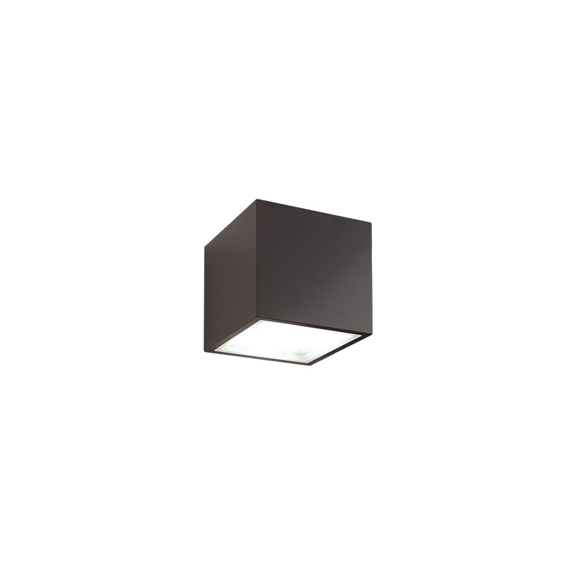 Bloc Aluminium LED Wall Light, Bronze, 5.5" H x 6" W x 4.5" D