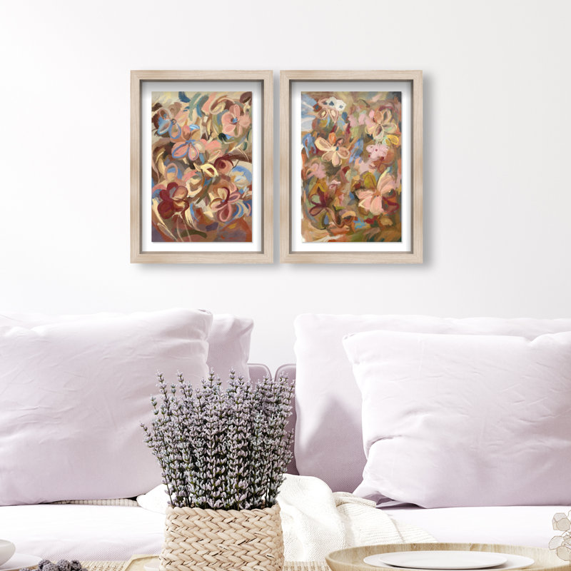Moving Eden Set Set by Oliver Gal, 62"H x 42"W, Natural Oak Shadowbox