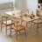 Burlywood Rectangular Solid Wood + Acrylic Dining Table-108939040