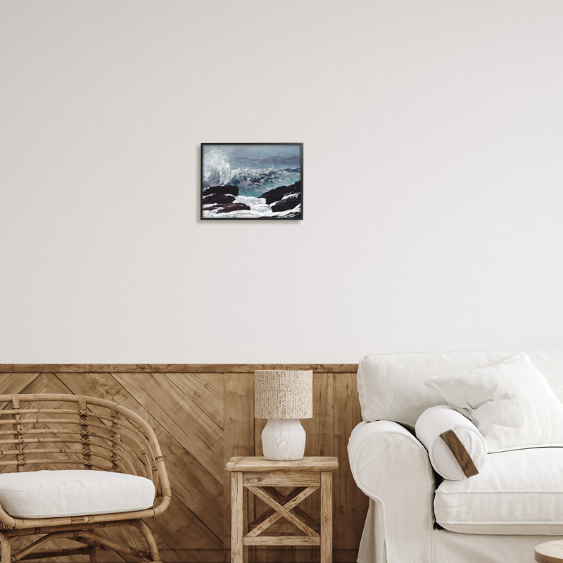 Crashing Waves, roches de l'océan, Giclée encadrée noir minuit, H 11 po x l 14 po x P 1,5 po