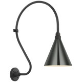 Thomas O'Brien, "Academy 18" Larrabee Barn Light in Matte Black with 9" Conical Savannah Shade
