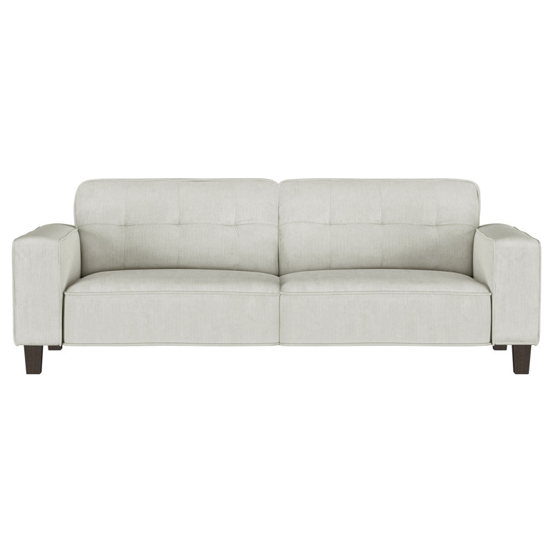 Evoke Greige Upholstered Tufted Sofa