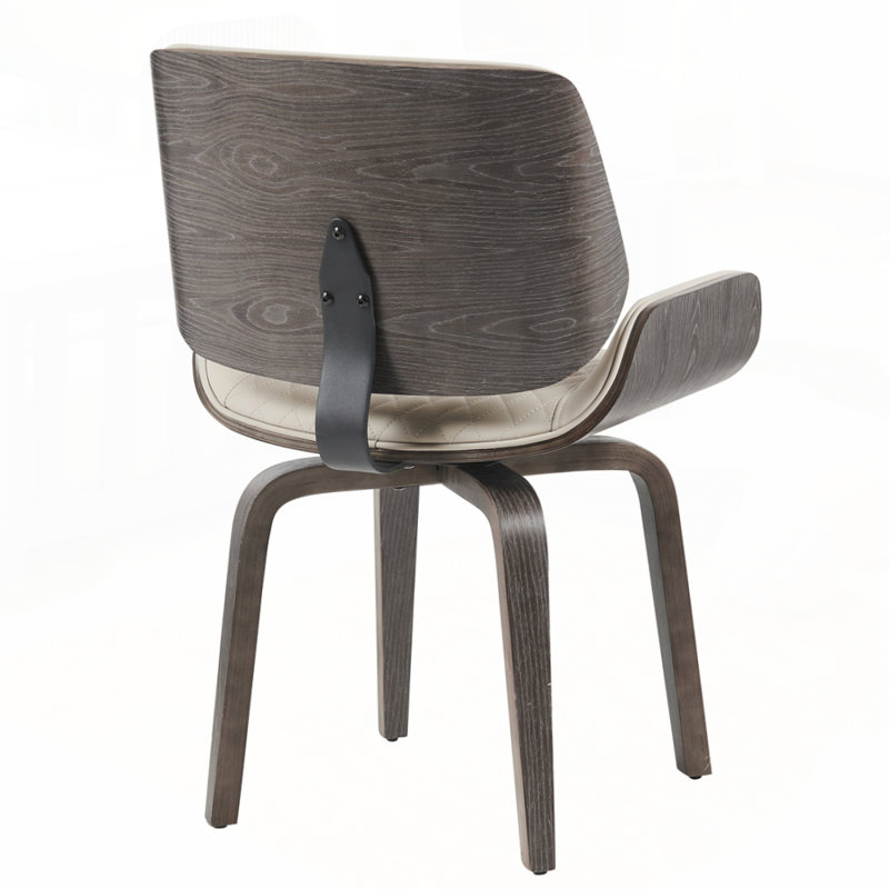 Ensemble de chaises de salle à manger pivotantes 360 ° Mid-Century, Beige