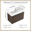30" Wall-Mounted Single Bathroom Vanity With White Resin Integrated Top-2064373448-2064373452