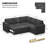 L Shaped Sofa Set Apartment Pull out Sofa Bed Modular Sectional Corner Couch Convertible Livingroom Sleeper Can Bear 450 LBS-101957236