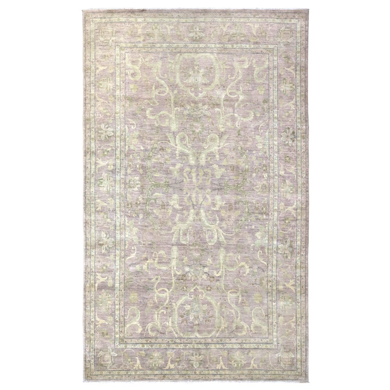 Tapis unique mauve / vert / beige 6 pi 7 po x 10 pi 10 po Polony