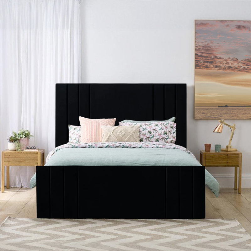 Bandur Upholstered Ottoman Storage Bed, Double (4'6), Black