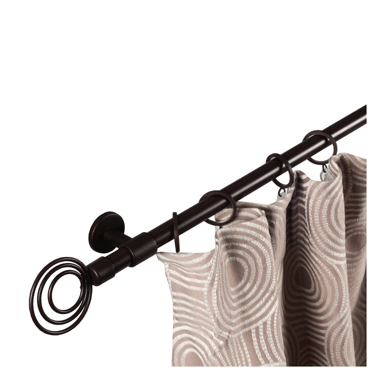 Tringle à rideaux simple Alma, H 0,75 po x l 94,5 po x p 0,75 po, Noir