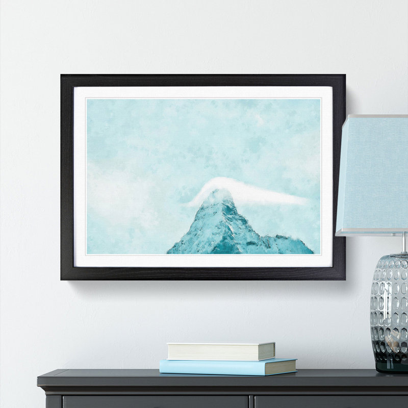 Mountain Summit - Picture Frame Graphic Art Print, 45cm H x 63cm W x 2cm D, Black Framed