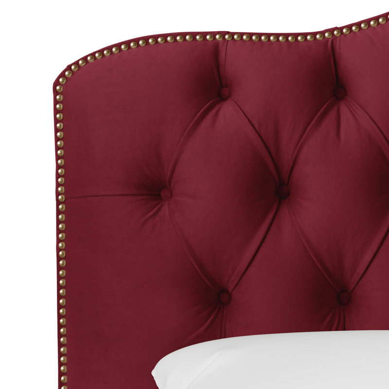 Tête de lit tapissier Aurkene, Double, Velours baie