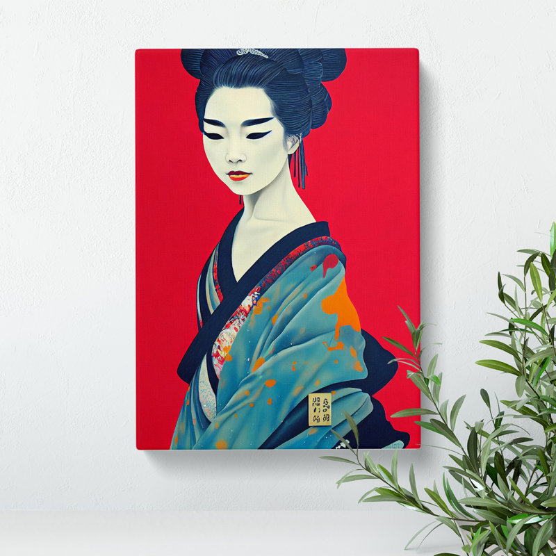 XC1022-1363X Charismatic Geisha - Wrapped Canvas Print, 76cm H x 50cm W x 3cm D