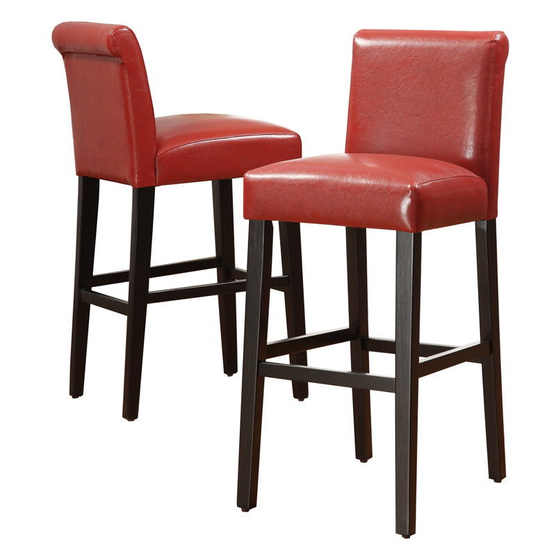 Tabouret de bar et de comptoir Altovise, Rouge chaud, Tabouret de bar (siège d’une hauteur de 30 po)