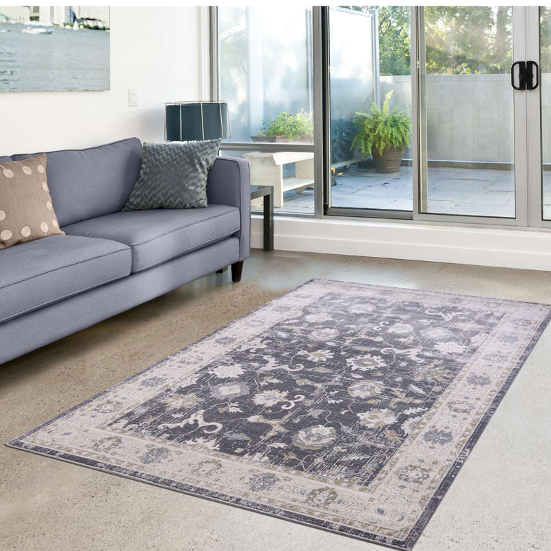 Tapis gris de style sud-ouest Staton, Rectangle 5 pi 3 po x 7 pi 7 po