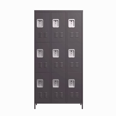 9 casiers en métal de 72 po de hauteur avec serrure pour employés, école, bureau, salle de sport, chambre à coucher, armoire de rangement, assemblage requis