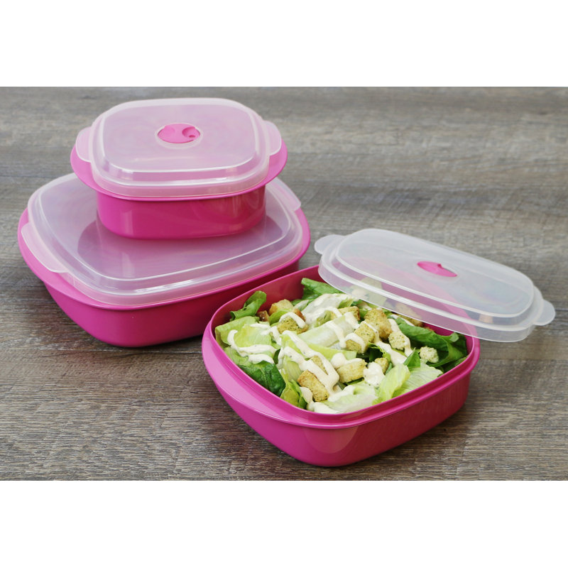 Ensemble de 3 contenants alimentaires Argelis, Magenta