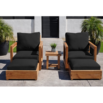 Crelake Teak 2 - Person Patio Conversation Sets with Cushions