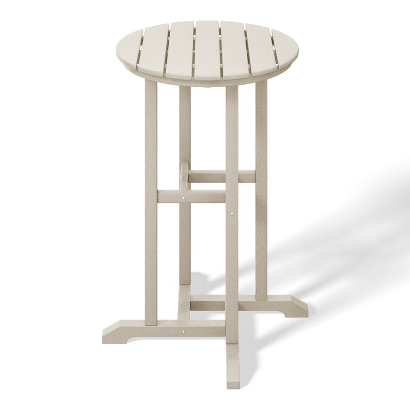 Laguna Round Outdoor Bar Table, Light Gray
