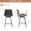 Chelsea Walnut Bentwood & Faux Leather Swivel Bar Stool with Metal Legs and Footrest-1010602712