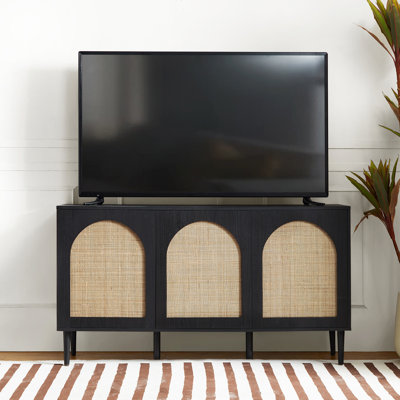 Castyn 56" W Rattan Door Sideboard with Adjustable Shelves by Kelly Clarkson Home