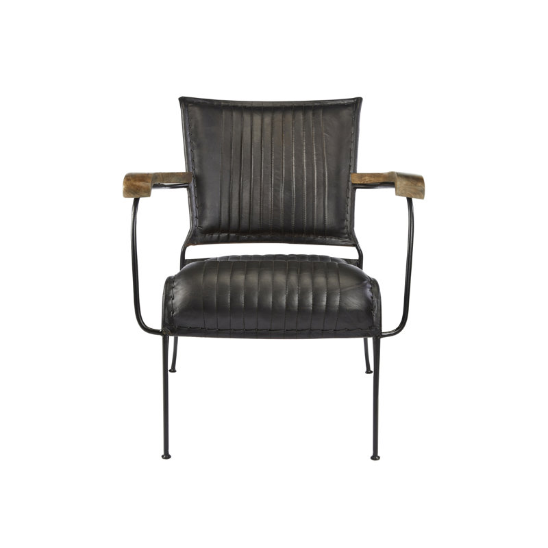 Abdulaye Upholstered Metal Armchair in Black