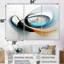 Ensemble de décorations murales Minimal Streams Turquoise Gold - Abstract Modern Waves-1261110541-1261110538