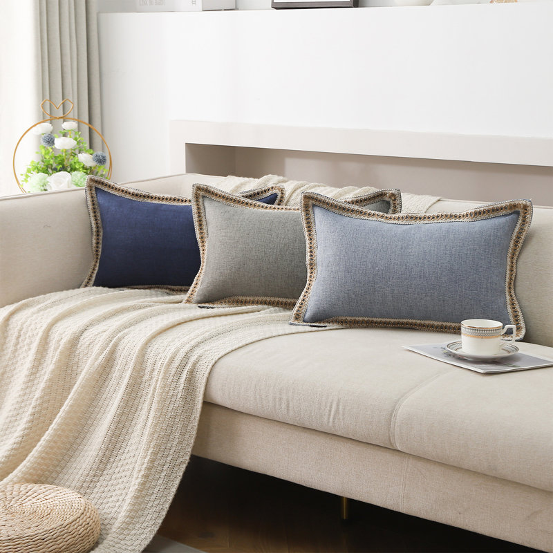 Color Pillow Cover, Gray, Rectangle 12"H x 20"W