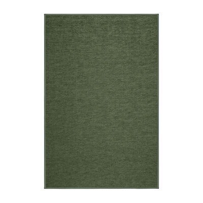Machine Washable Solid Green Area Rug