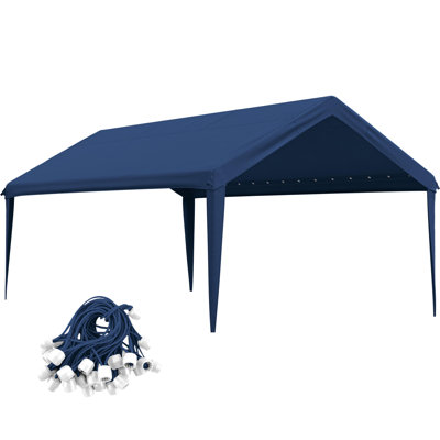 12 X 20 Ft Carport Canopy Cover Replacement With Bungees, 600D Oxford Fabric With PU Coating, Water-Resistant & UV Protection, Tear-Resistant, For Vehicle, Boat & Equipment Protection (Frame Not Included)