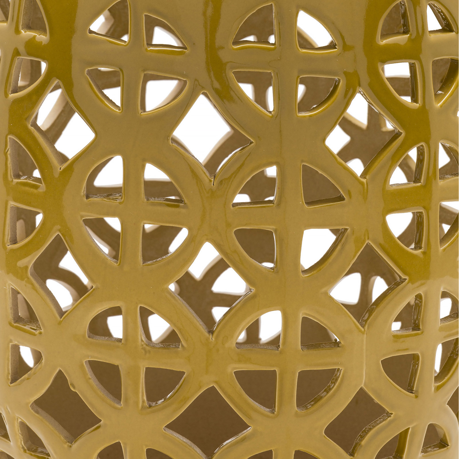 Keaton Porcelain Accent Stool, Mustard