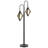 6W x 2 Valence pine wood/metal floor lamp with diamond shape shade. 6W Edison style LED bulbs are included.