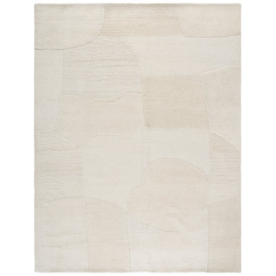 Amaree Hand Tufted Wool Cotton Abstract Rug in Ivory/Beige