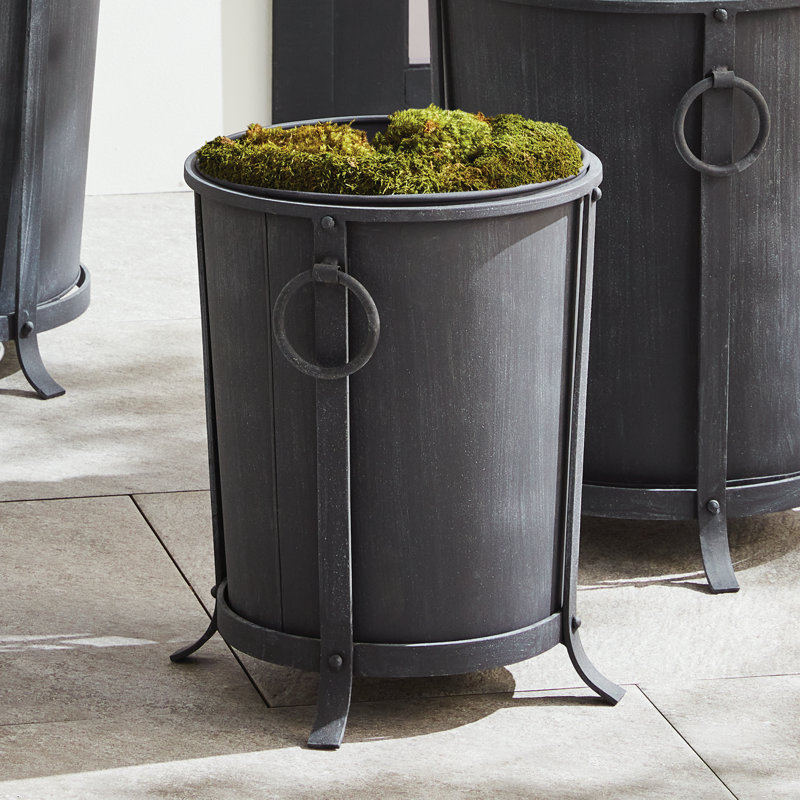 Jardinière d'extérieur en zinc Vae European, H 13 po x l 13 po x P 13 po