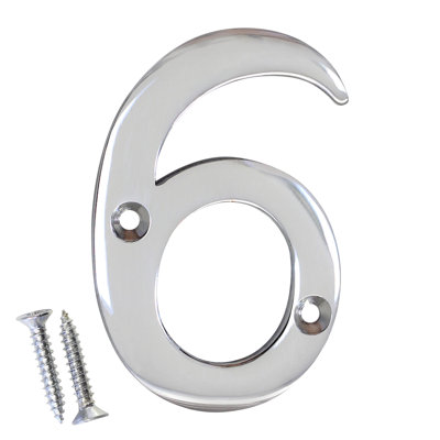 4 in. H Reflective Weather Resistant Brass Self-Adhesive Surface Mount Floating Mount House Number