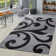 Kas Floral Machine Made Power Loomed Polypropylene Area Rug in Gray/Black