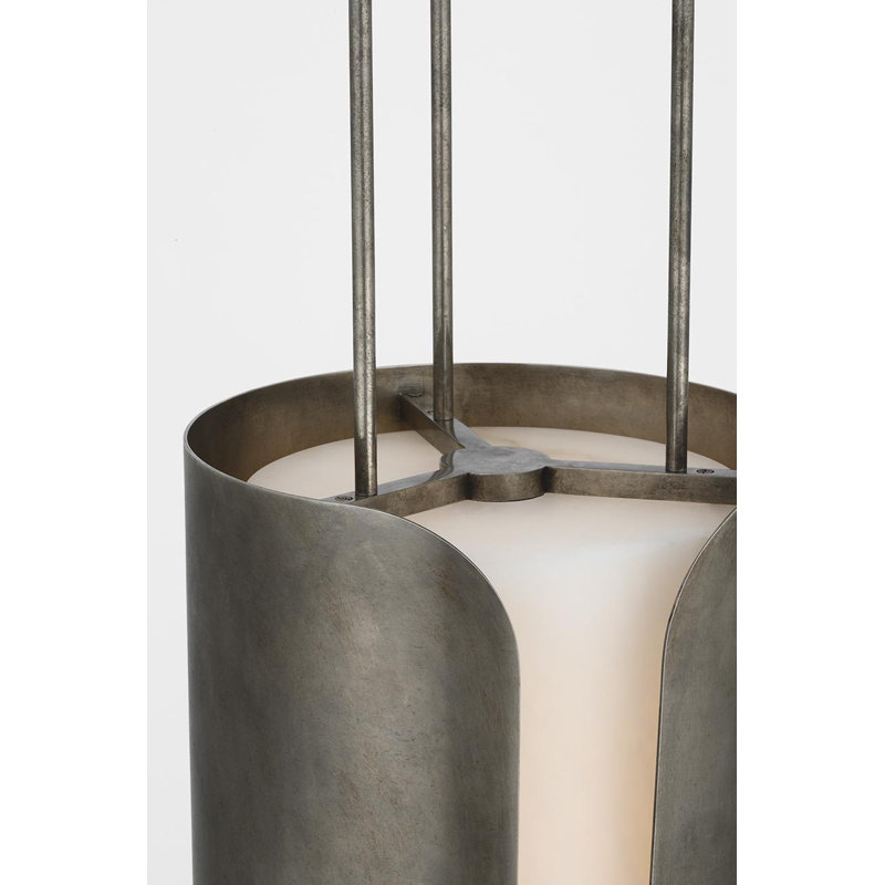 Anne-Marie Barton Armise Pendant with Nova Frost, Mottled Pewter, 245.25" H x 11" W, White